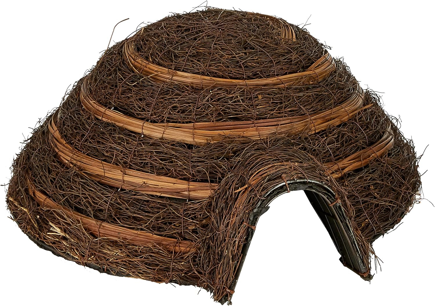(Ø55cm) Wetterfestes Rattan Igel Haus Winterquartier Garten Outdoor Deko Igelkuppel - Braun