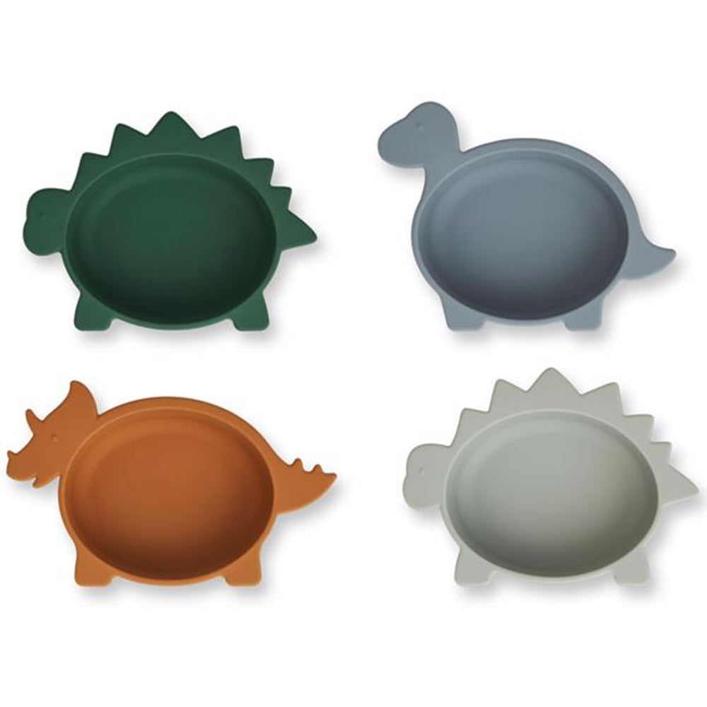 Iggy Silicone Skåle 4-pak Dino Blue Multi Mix