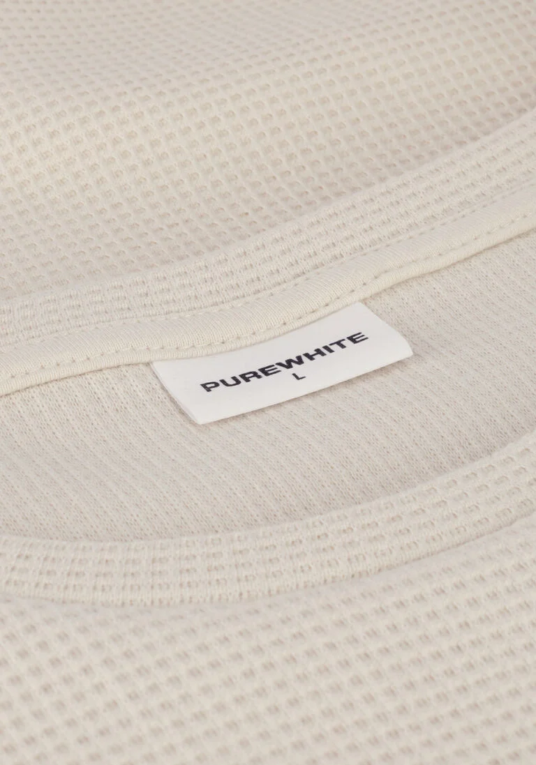 PUREWHITE gebroken wit purewhite t-shirt tshirt with waffle structure