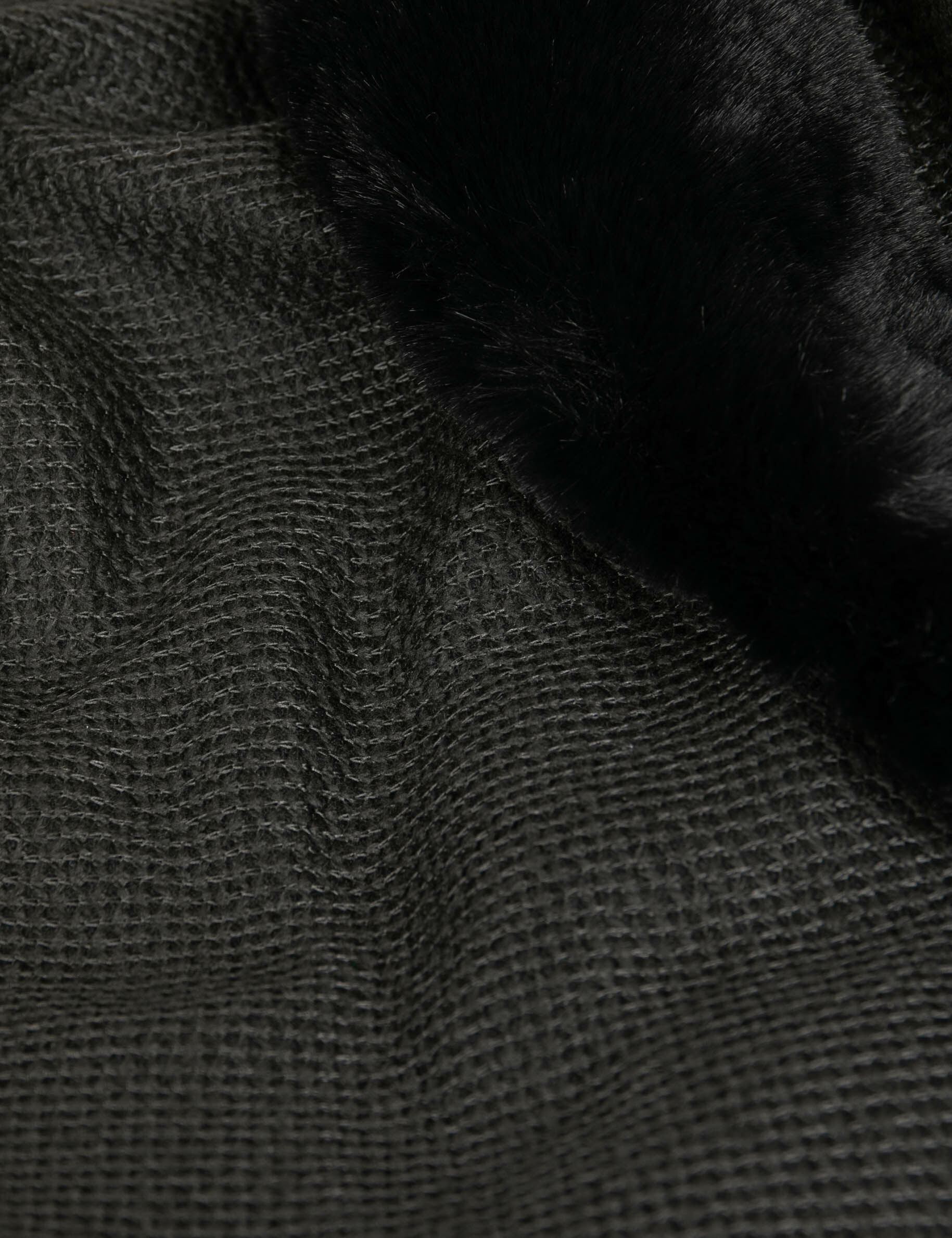 Cape avec détails imitation fourrure noir femme - noir