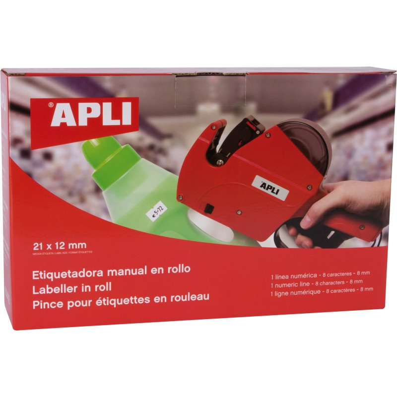 Pince à étiqueter apli agipa 1 ligne numérique 8 caractères 8mm