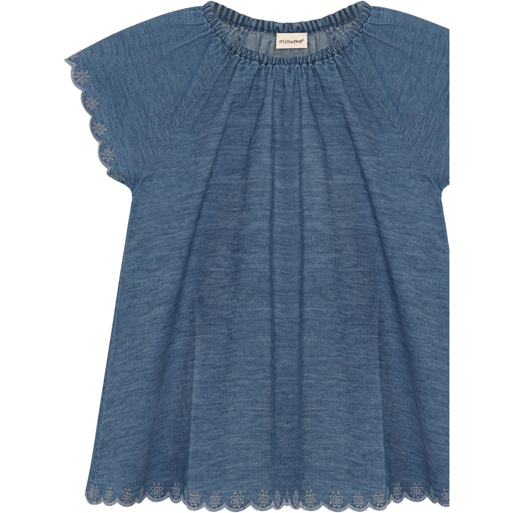 Køb Minymo Faded Denim Bluse Ss Chambrey