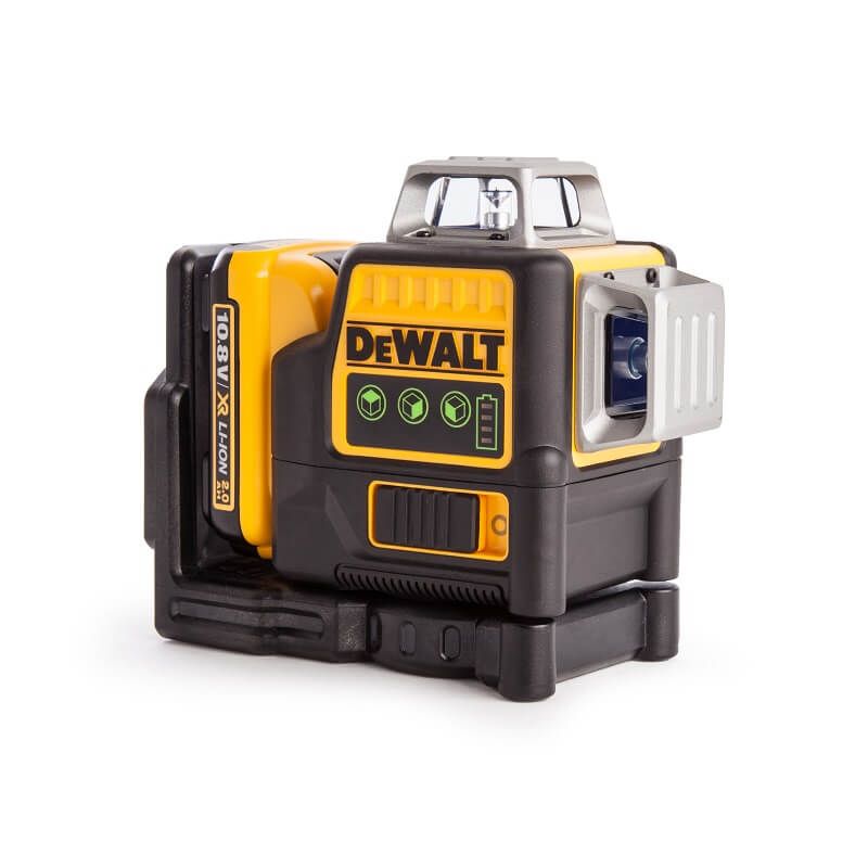 DeWALT DCE089D1G 10,8V Li-ion accu zelfnivellerende kruislijnlaser set 3x360gr (1x 2.0Ah accu) in TSTAK- 30m - groen