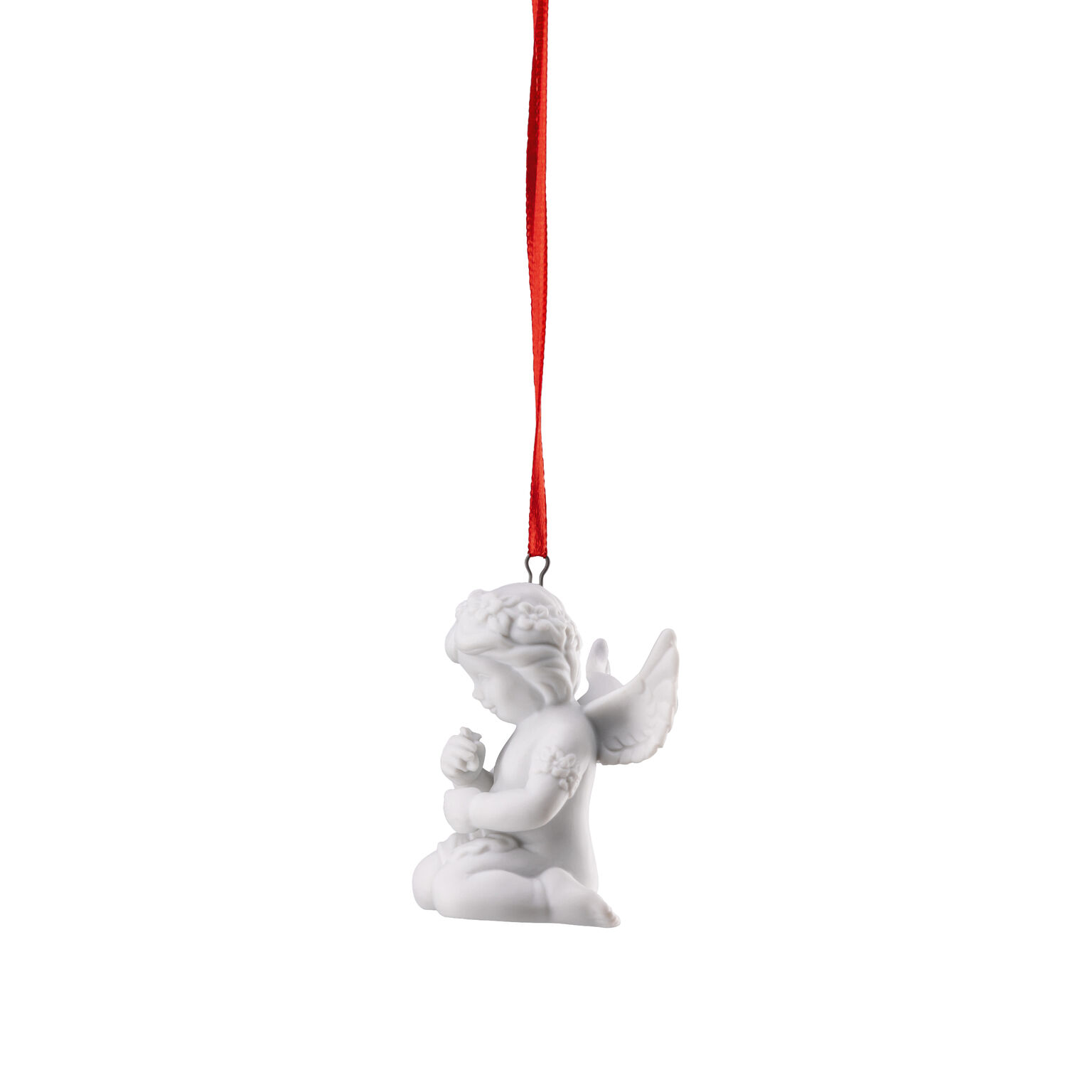 Angels Weiss matt Engel mit Blumenkranz
