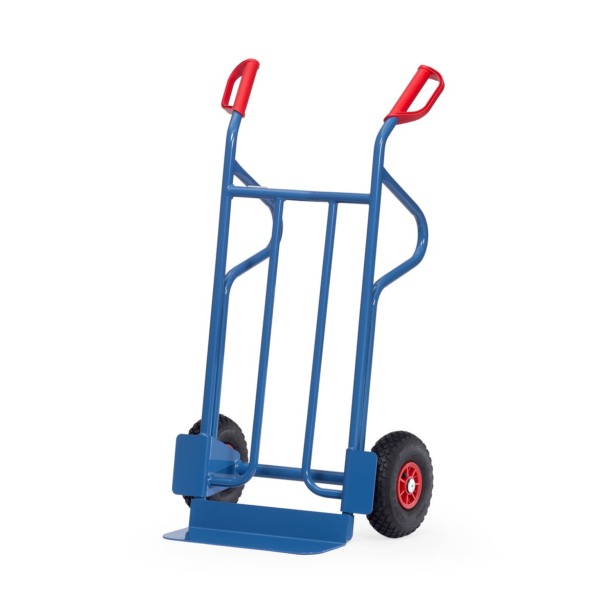 Fetra stalen buiskruiwagen met massieve rubberen banden, hoogte 1200mm, schep 300x480mm