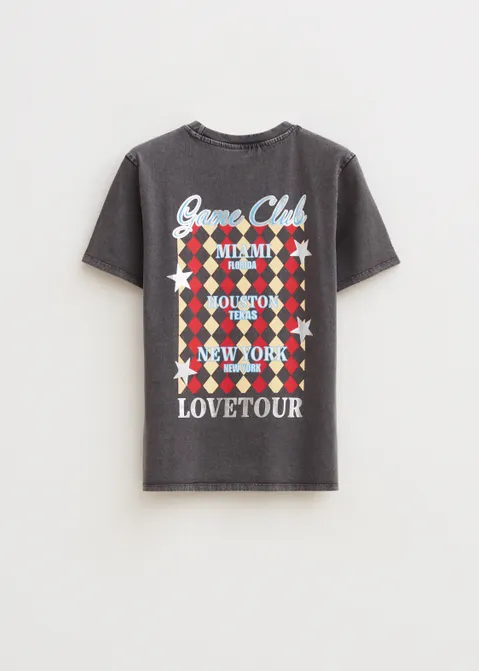 T-shirt met print love tour antraciet (ACIDWAS)