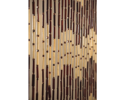 Deurgordijn met houten kralen, Mekong bruin beige, 90x200 cm