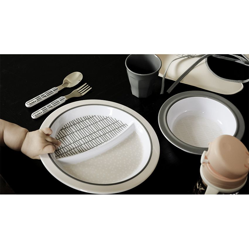 Set repas - Pink Grid - Ecru