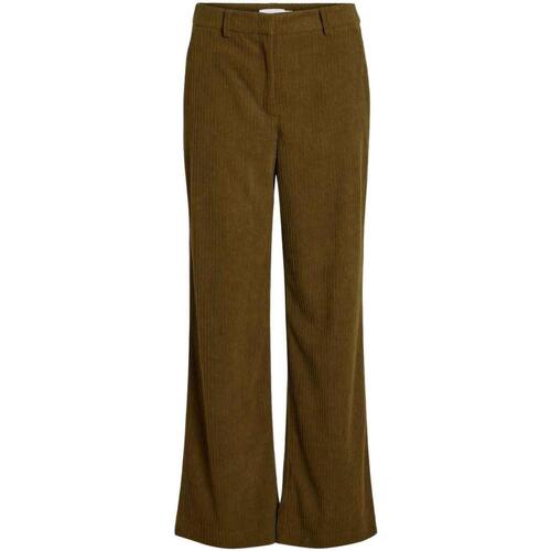 Vila - VISELMA GIO STRAIGHT RW CORD PANT Marrón
