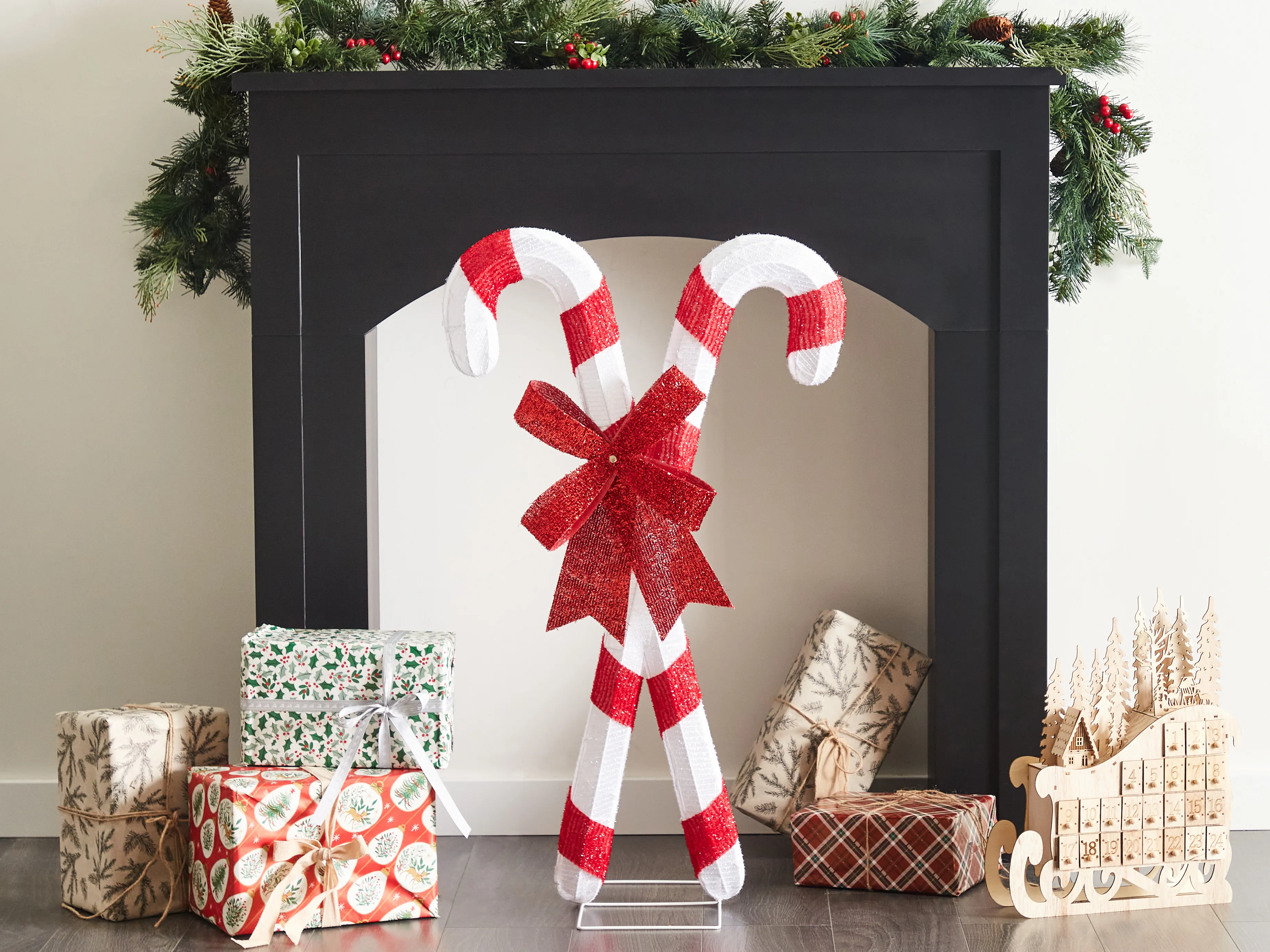 Buitendecoratie LED OLASVIK 90 cm Wit Rood
