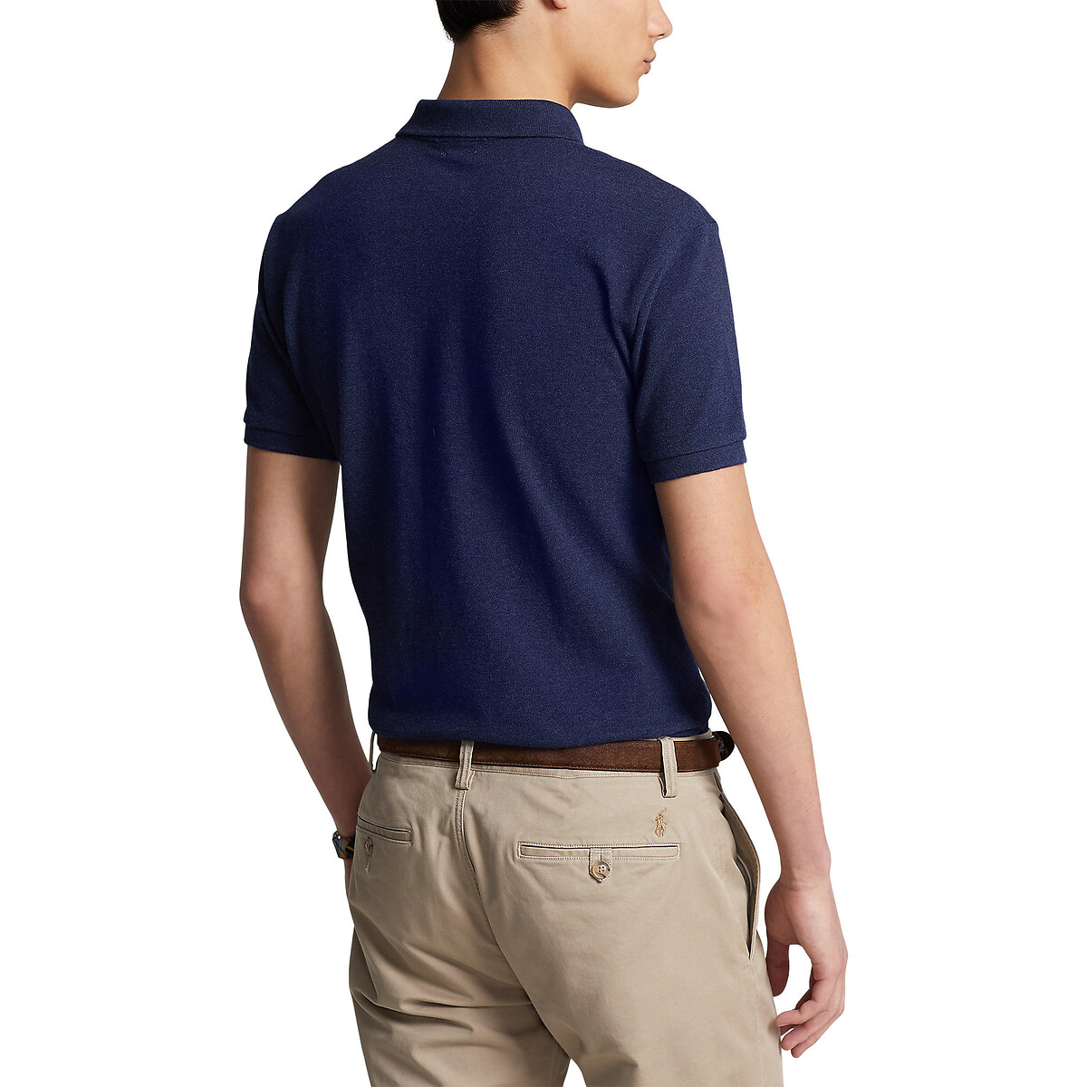 POLO RALPH LAUREN<br>Camisa polo reta de algodão com bordado de jogador de pônei