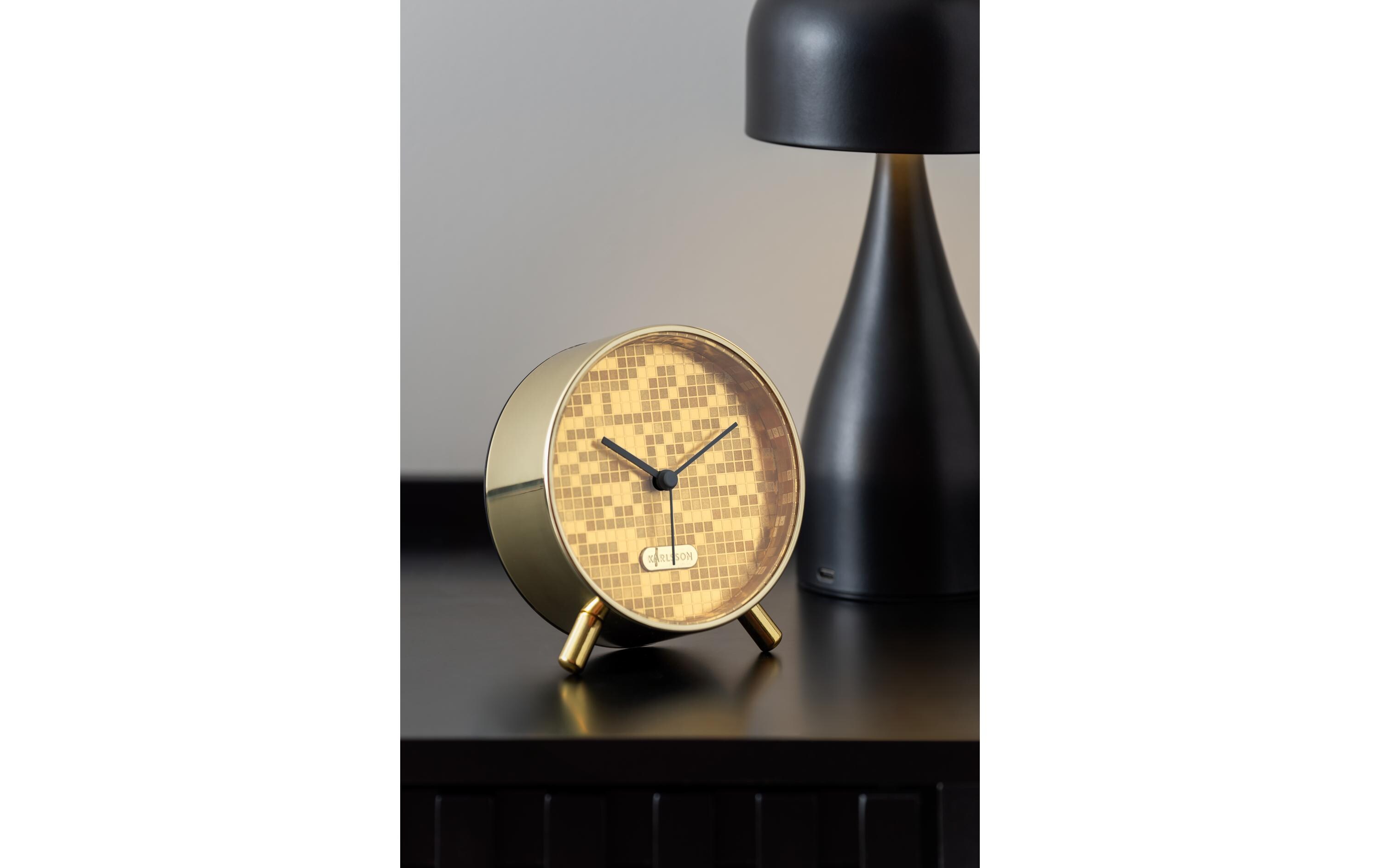 Klassischer Wecker Disco Bling Bling 11 cm, GoldAnalogwecker