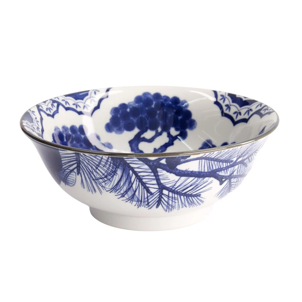 Tokyo Design Studio  Mixed Pine ramen skål, blue/white - Ø20,5 cm.