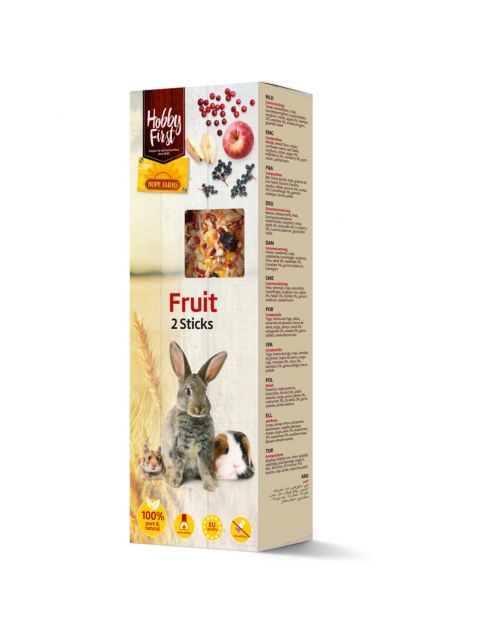 Hobbyfirst Hope Farms Sticks Fruit - Knaagdiersnack - Fruit 7x20.2x3.5 cm 2x55 g M