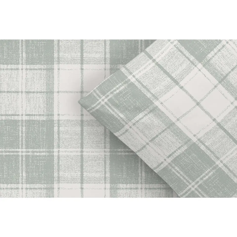 Dekbedovertrek Laurens - off-white/groen - 200x200/220 cm