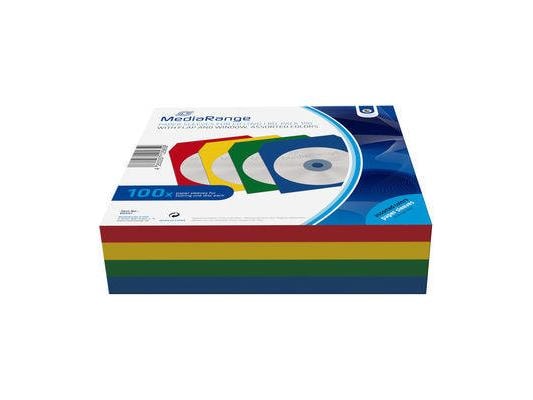 MediaRange CD-Tasche Papier, Farbig Bunte Papierhüllen für CDs und DVDs