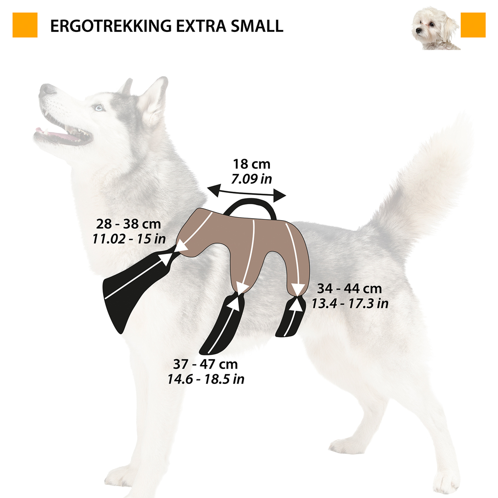 Ferplast harnais petit chien ergotrekking extra small, anti-évasion, anti-panique, harnais chien, lévrier, réfléchissant, 6