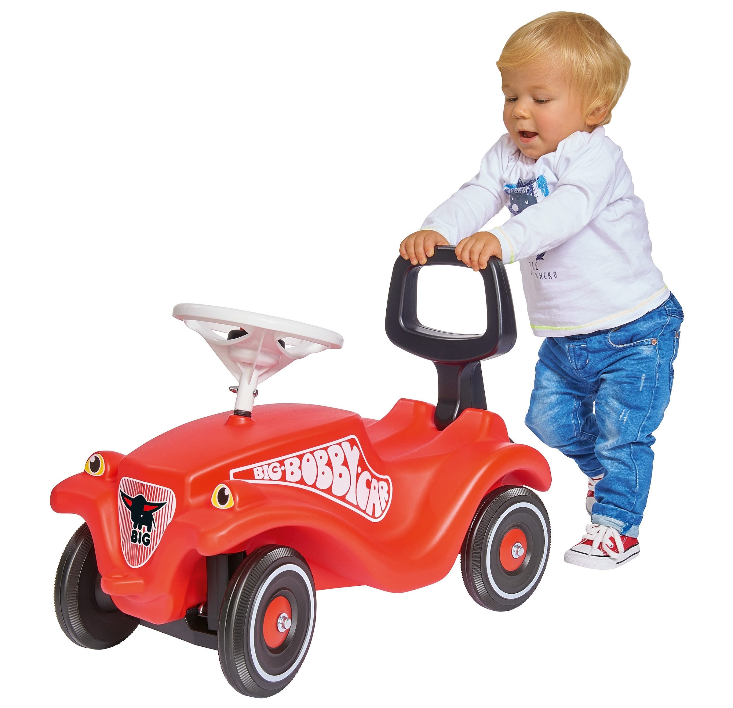 BIG Kinderfahrzeug Lauflernhilfe »BIG Bobby Car Walker 2in1 Zubehör« 2in1 Rückenlehne & Lauflernhilfe, Made in Germany