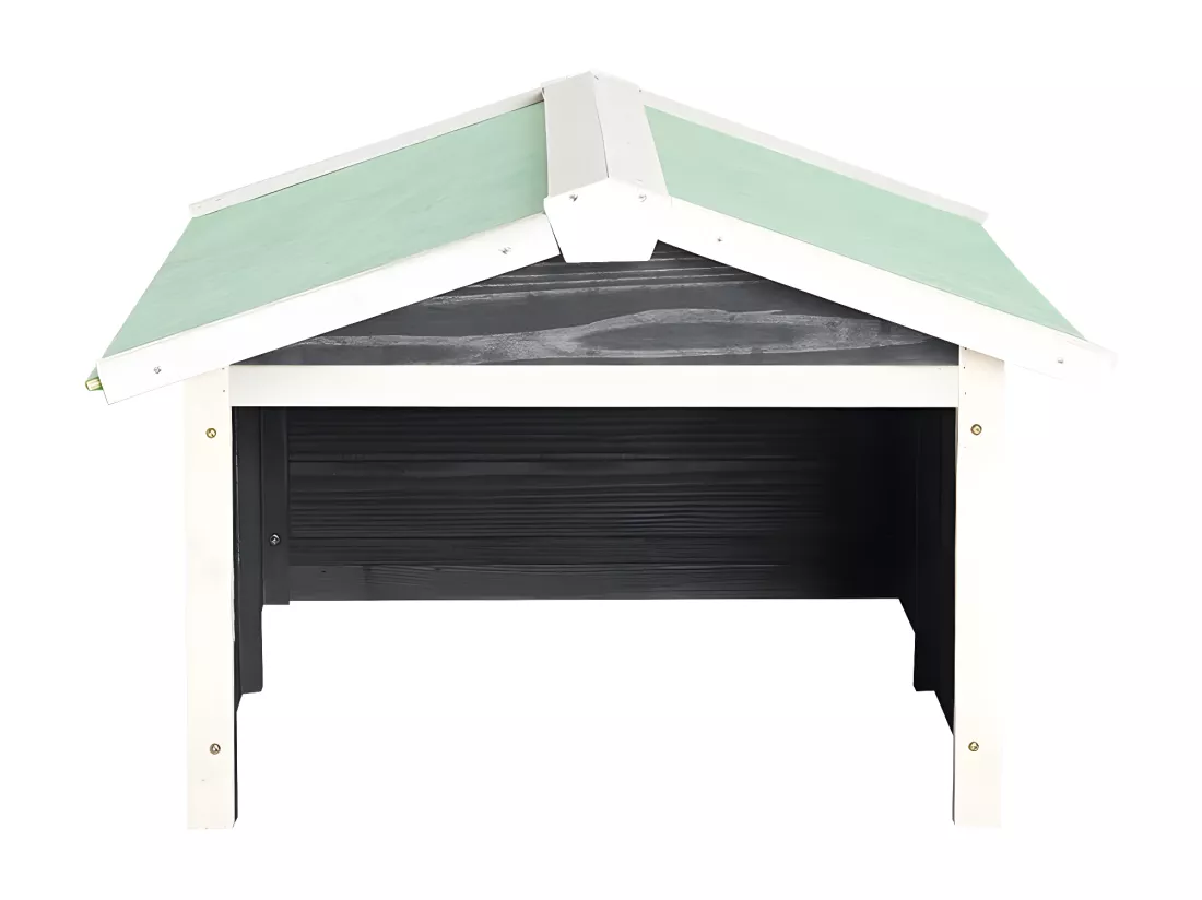 Prolenta Premium - Garage de tondeuse à gazon 72x87x50 cm Gris et blanc Sapin