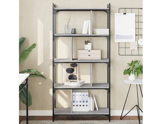 VIDAXL - Bibliothèque 5 niveaux sonoma gris 76x32x158 cm