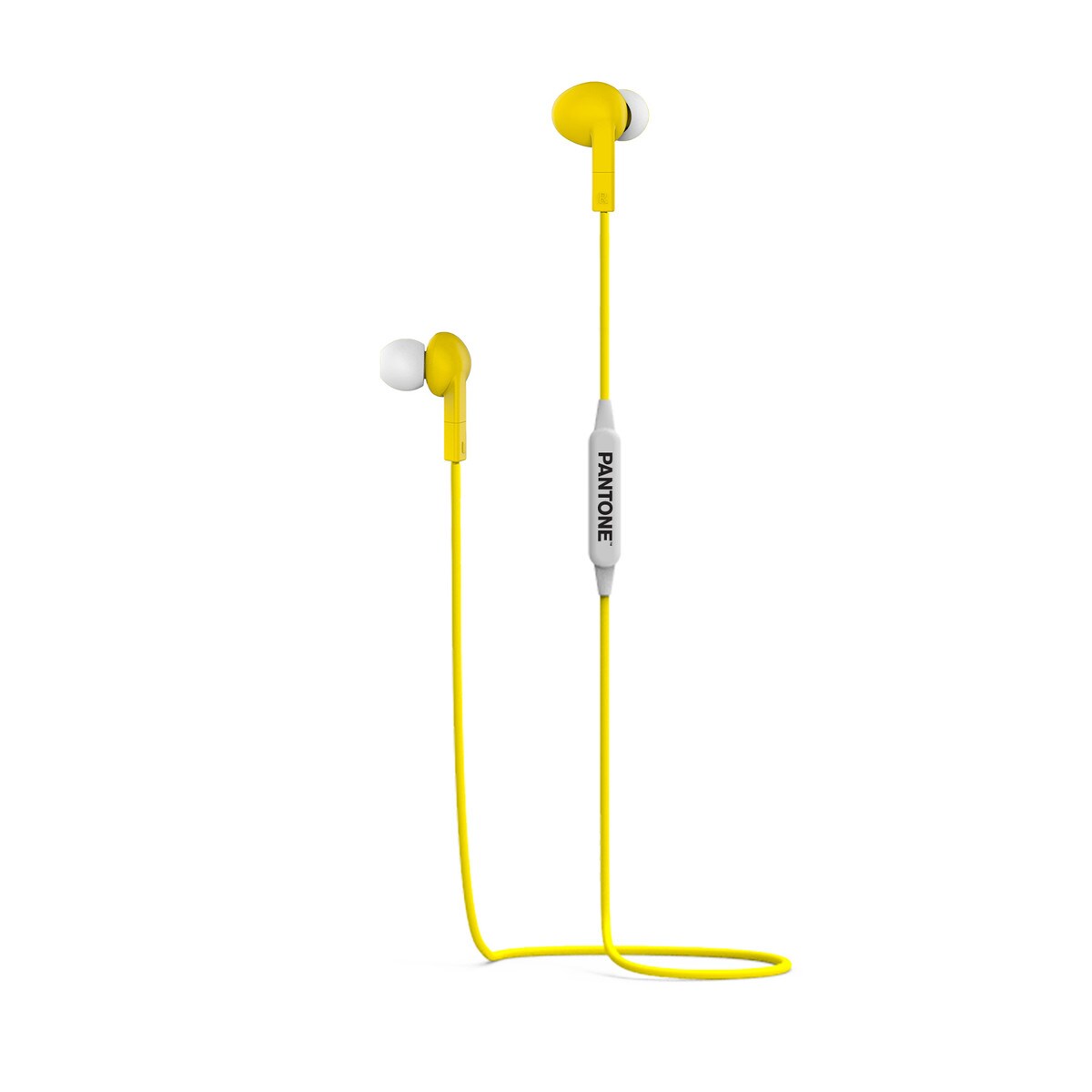 PANTONE Stereo Bluetooth Kabelgebundener Ohrhörer gelb | Bluetooth 5.0-Technologie| bis zu 3 Stunden Musik | 10 Meter Reichweite