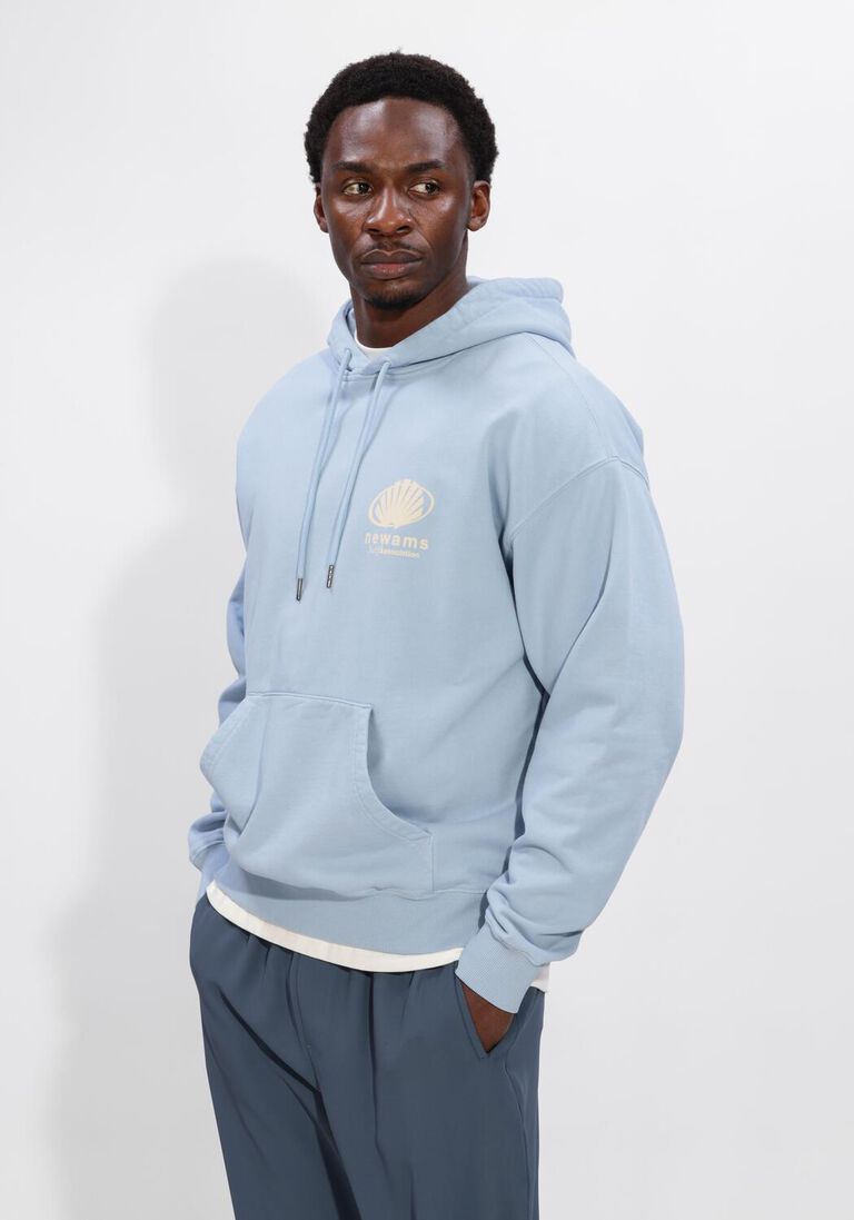 lichtblauwe new amsterdam surf association sweater corporate logo hoodie baby blue