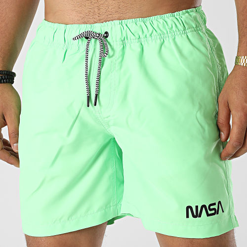 Short De Bain Worm Logo 2 Vert Fluo Noir