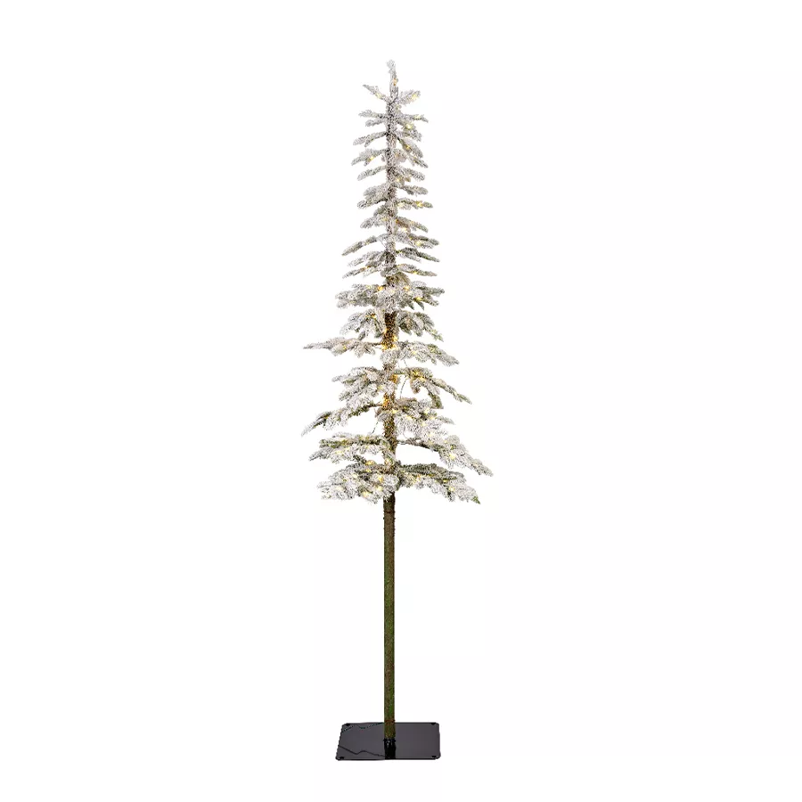 Sapin de Noël artificiel lumineux 150 LED H180 cm Sierra Vert enneigé