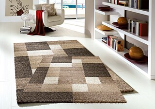 Webteppich MELISANDRO SQUARE 133 x 195 cm braun