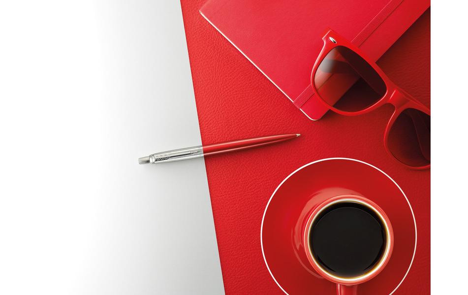 Kugelschreiber Jotter Core G.C. Medium (M), RotClip-on-Einziehkugelschreiber