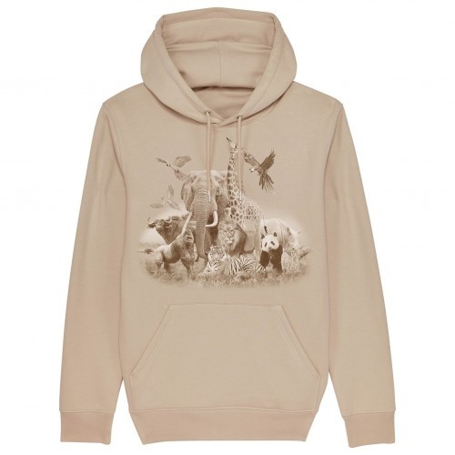 Moletom com capuz Monocromático Wild Kingdom na cor bege