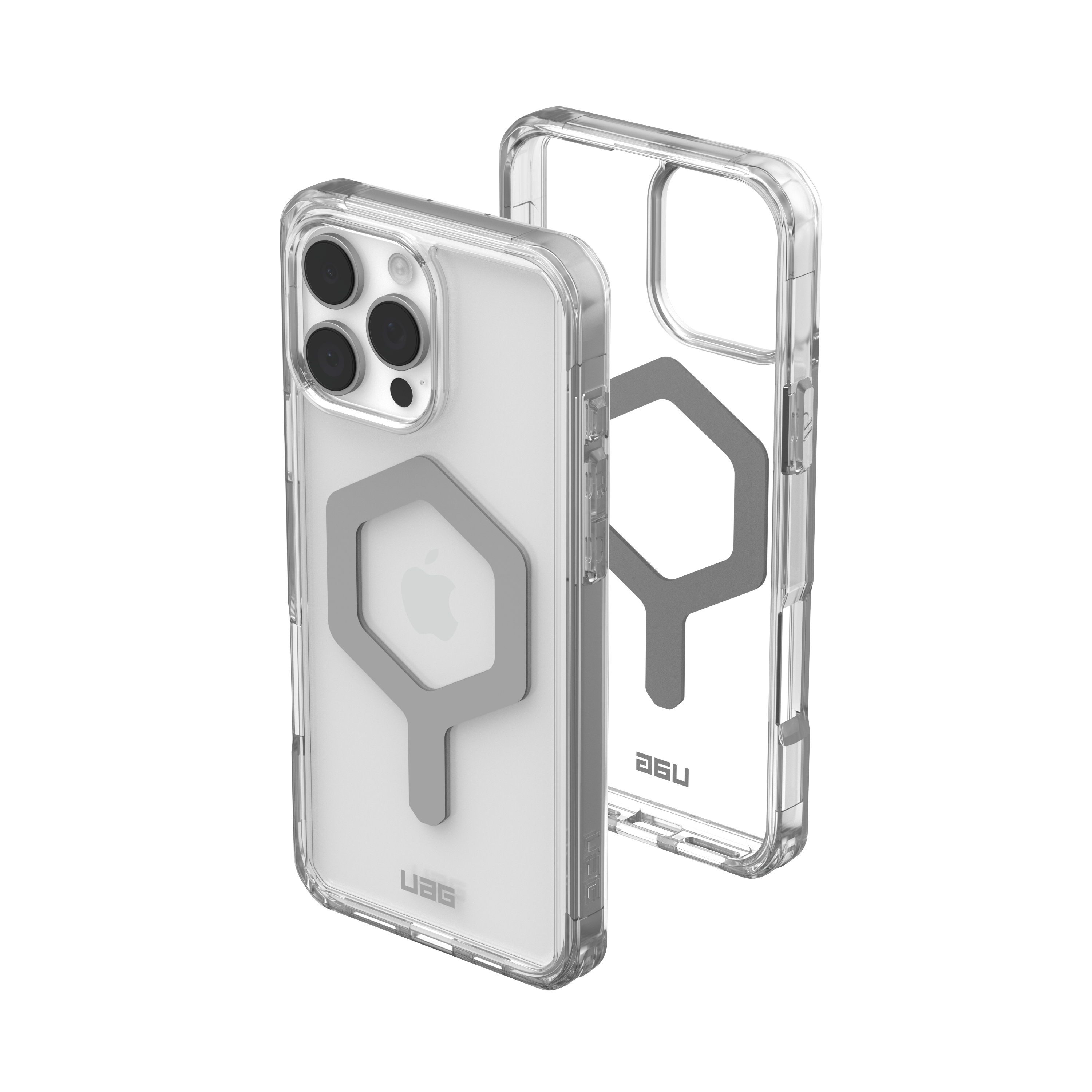 iPhone 16 Pro Max MagSafe Hybrid Schutzhülle Plyo (114481114333) - Transparent (Silber)