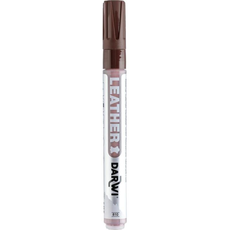 DARWI Marqueur Peinture sur Cuir Pointe Conique Fine 2mm - Cacao