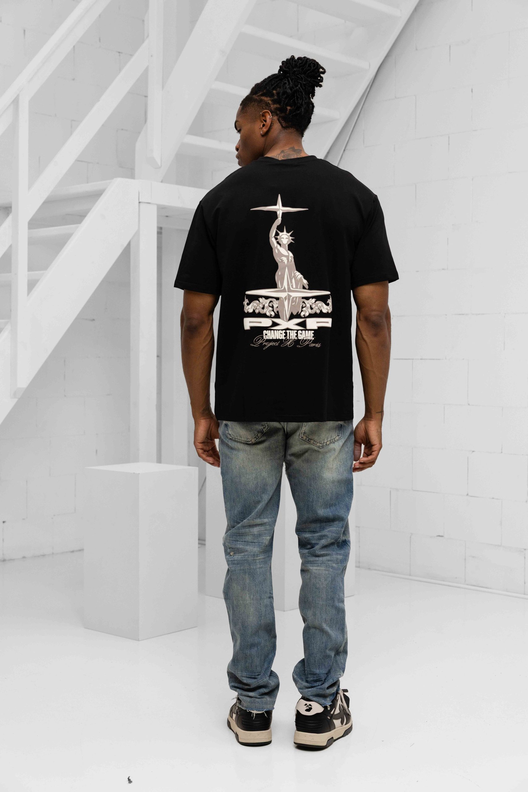Black Bananas Straight Stitched Denim Broek Heren Blauw