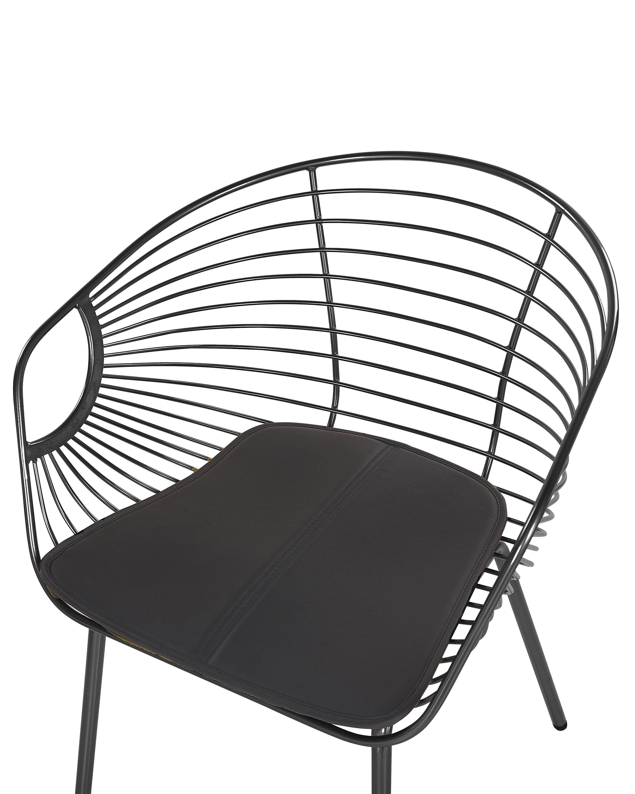Set van 2 eetkamerstoelen HOBACK Metaal Zwart