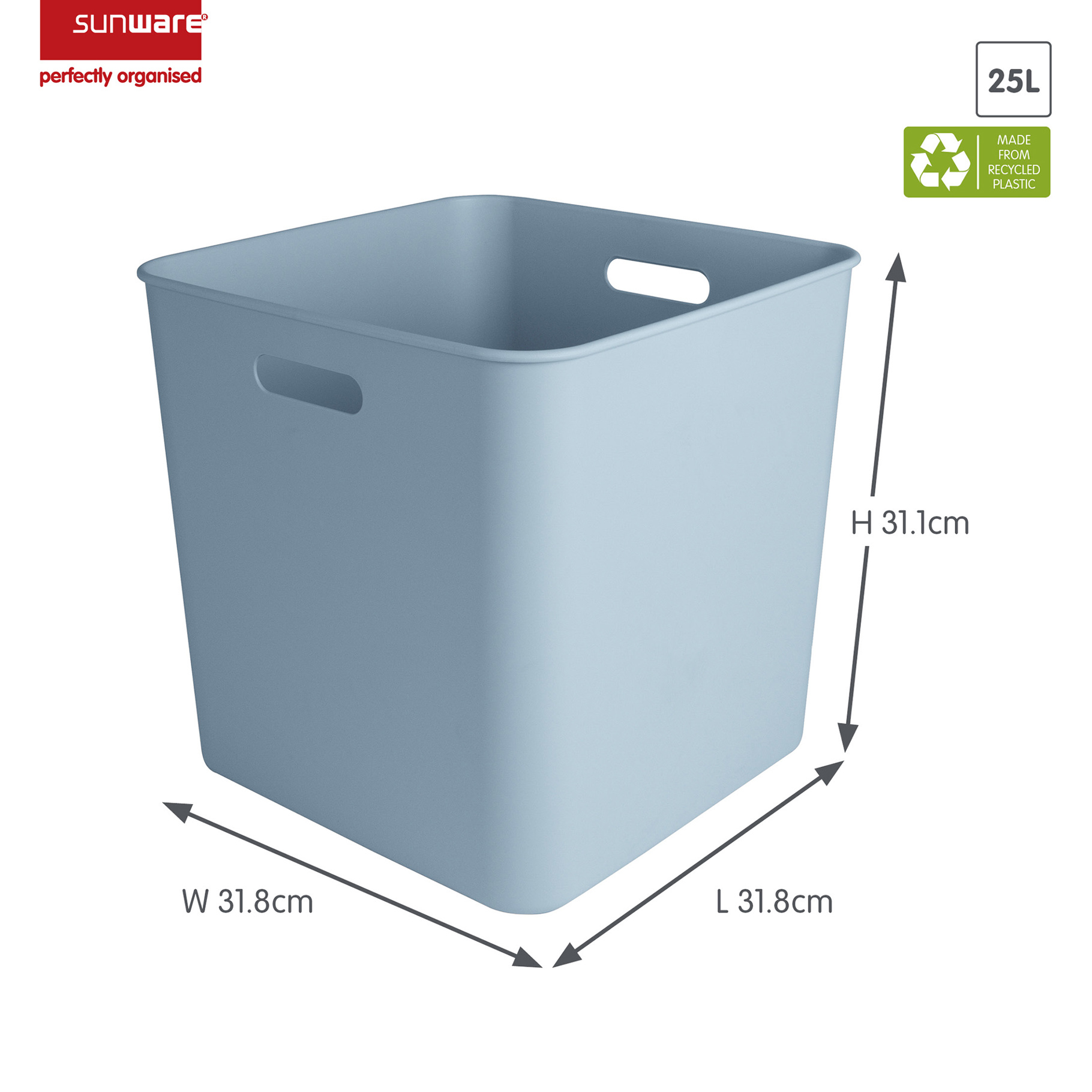 Sunware Sigma home 25 liter Blue cube box - Set van 4