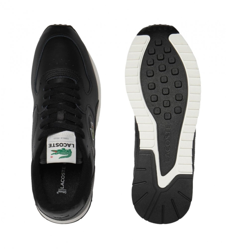 Tênis Lacoste Linetrack em couro preto