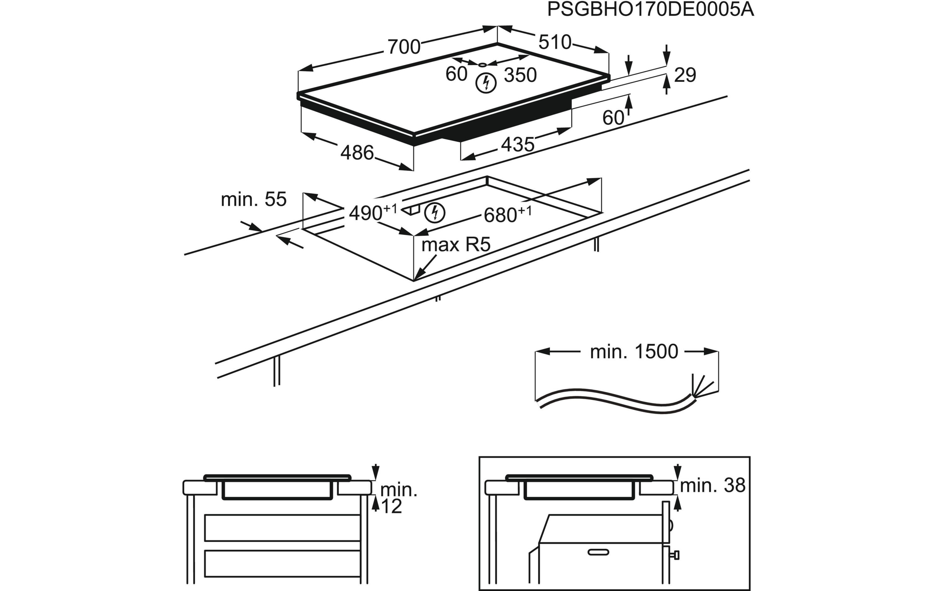 Induktionskochfeld GK69TSIPO Flächenbündig/Aufliegend<br>Induktion-Kochfeld mit 4 Herdplatten