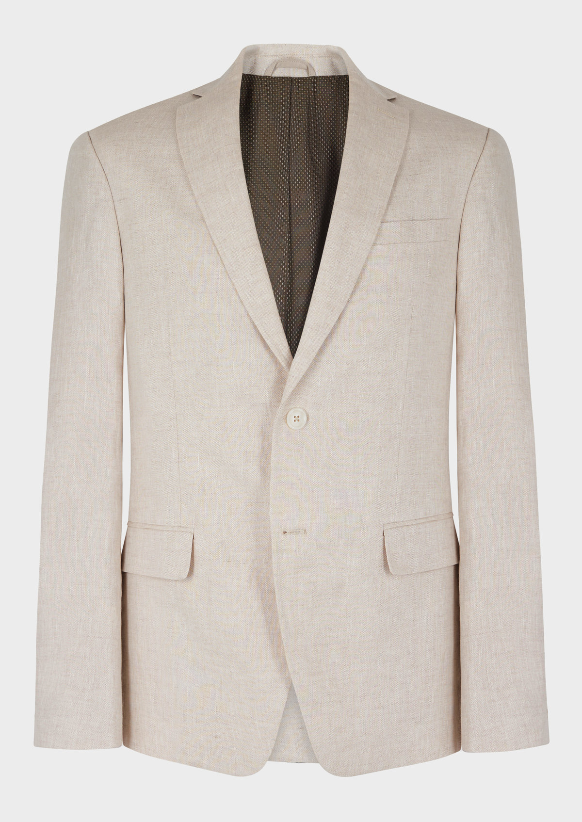 Veste coordonnable Regular en lin uni beige