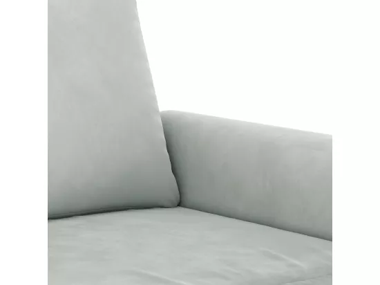 Ensemble de canapés 2 pcs avec coussins gris clair velours