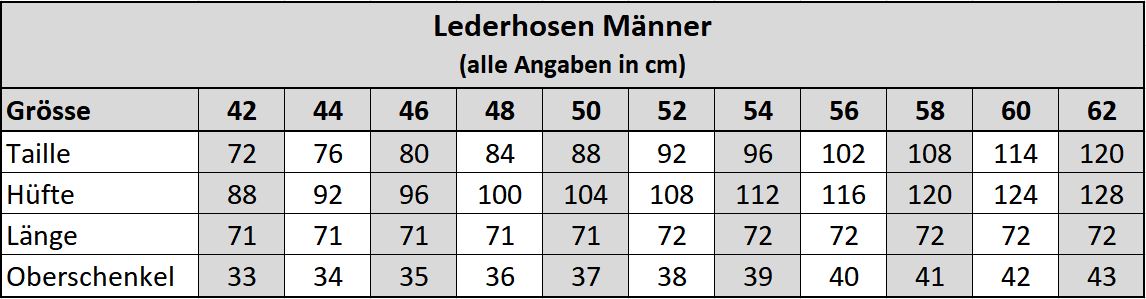 Lederhose Grösse 46