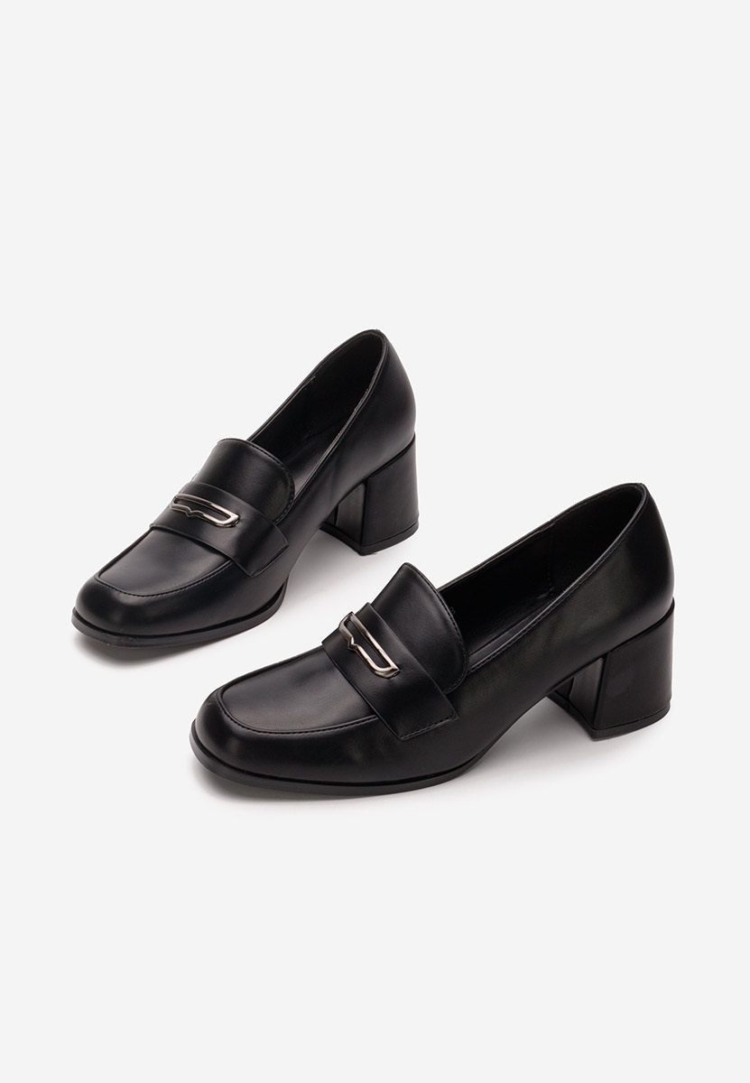 Mocassins à talon noirs Ameliana