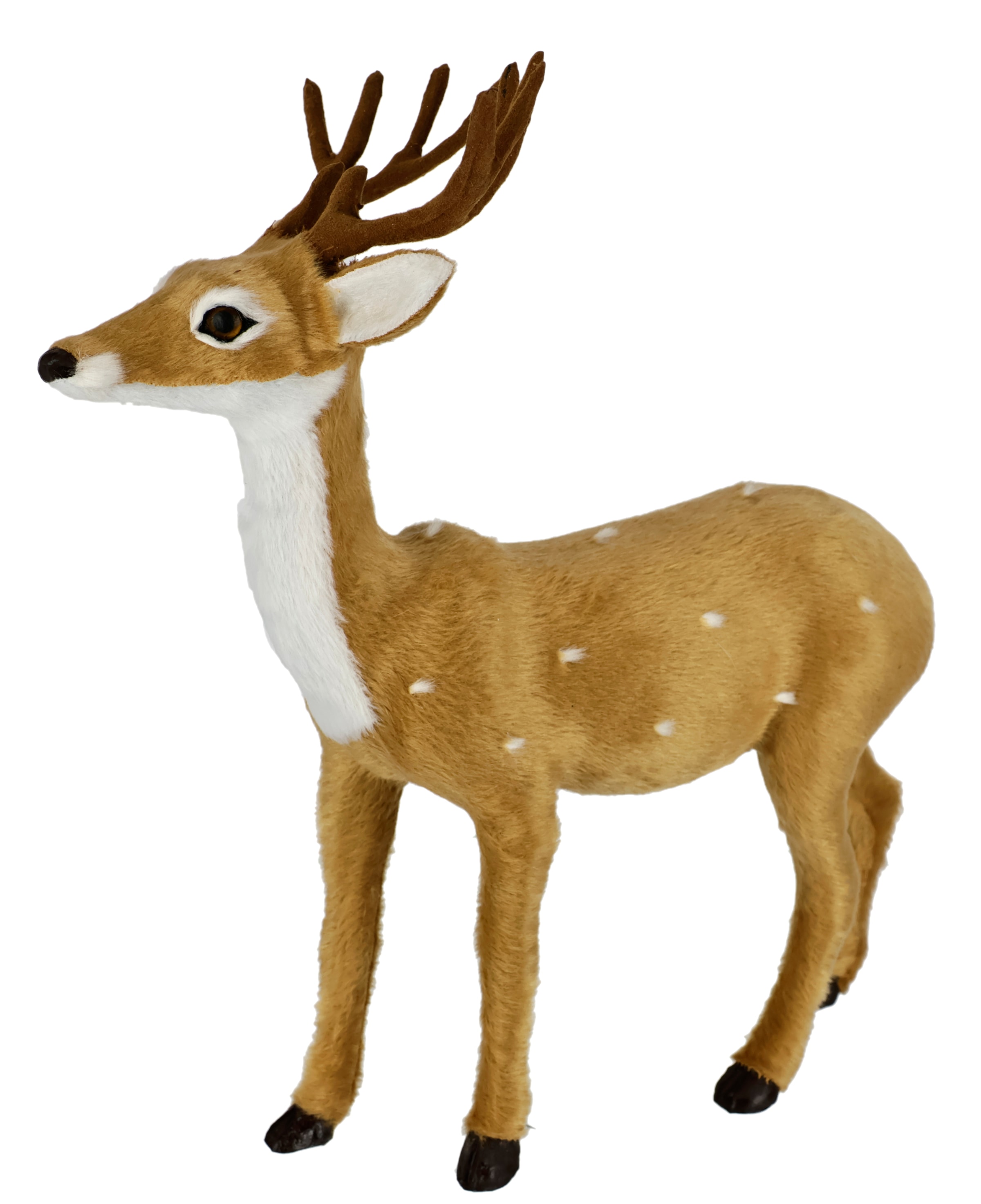I.GE.A. Dekofigur »Tierfigur Reh aus Kunstfell« Waldtier Statue Ornament Plüschtier Weihnachtsdeko Winterdeko Pelztier