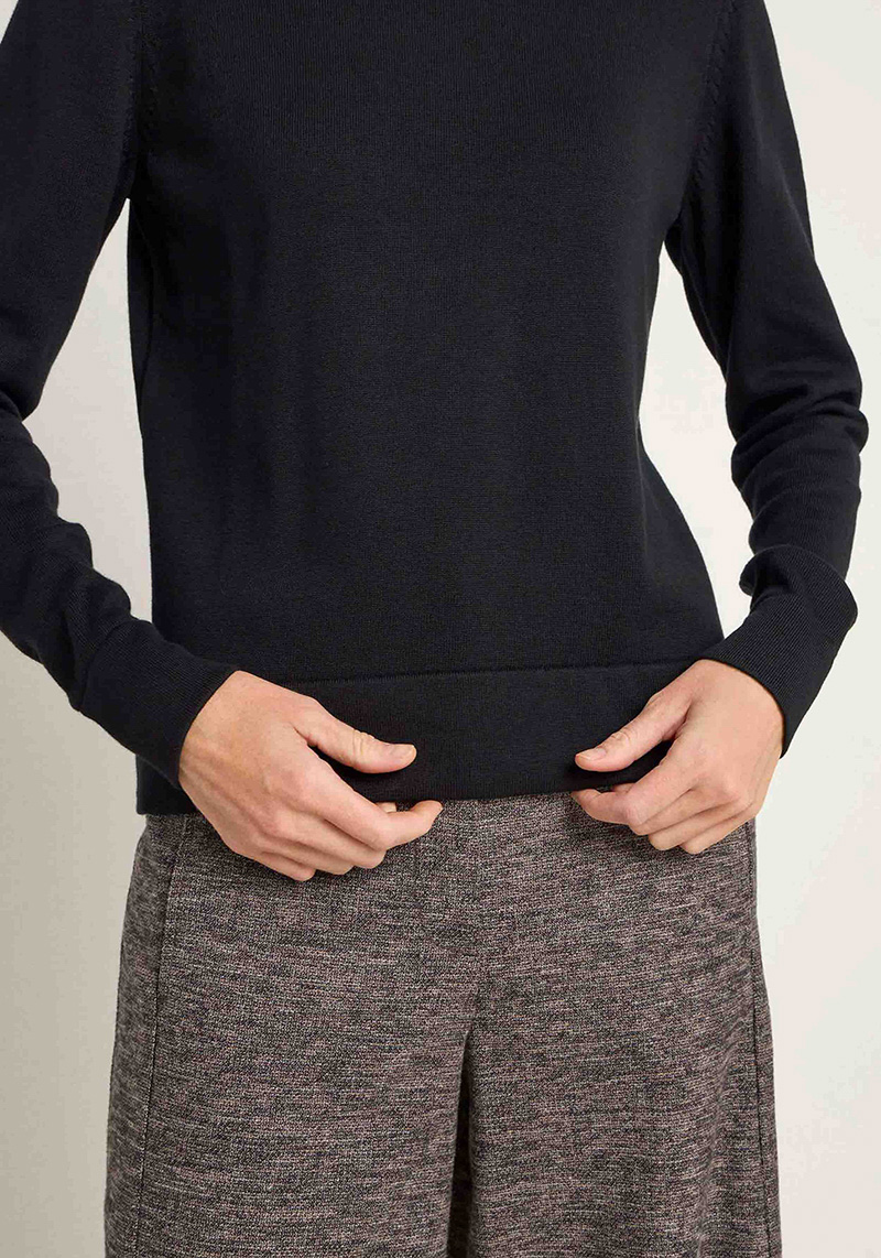 Lanius Rundhalspullover Black