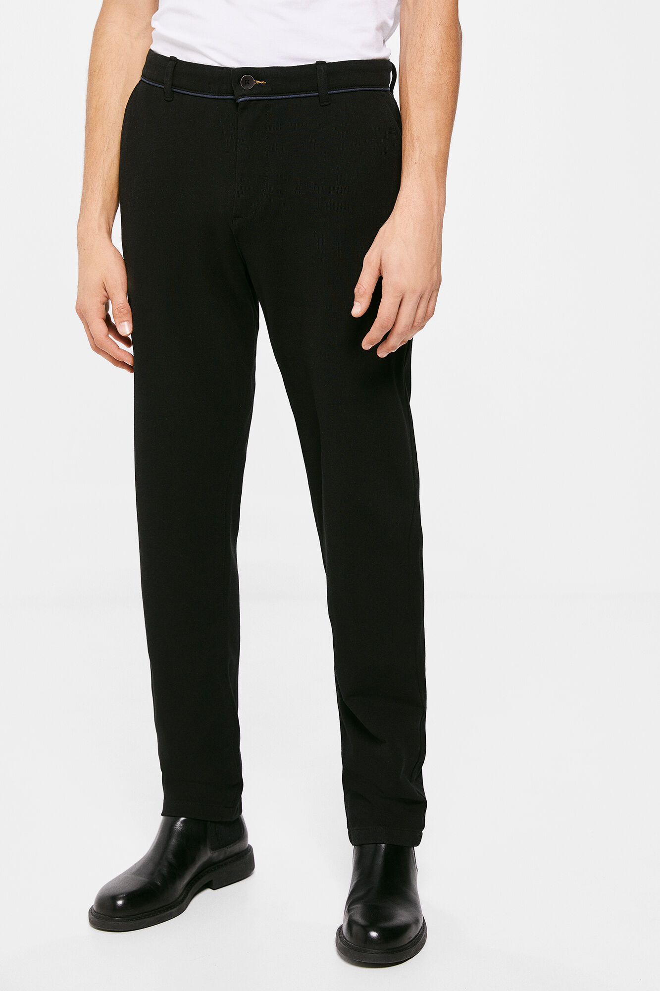 Calça chino piqué - preta