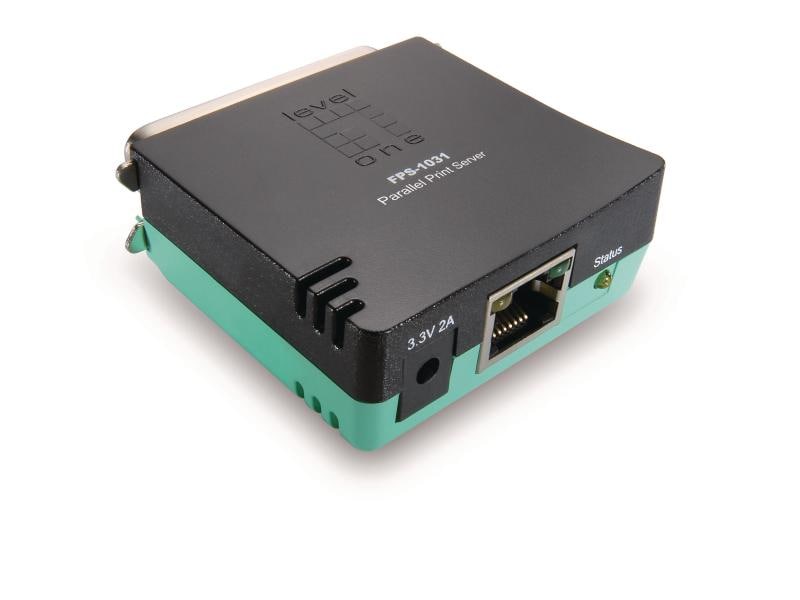 LevelOne Printserver LAN FPS-1031 Parallelport Printserver mit 1 Parallel-Port