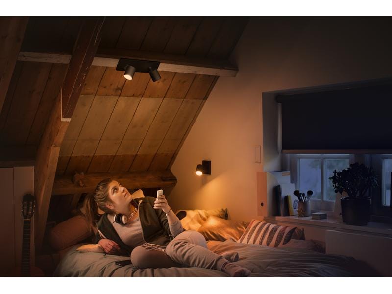 Philips Hue White Ambiance Runner Doppelspot Schwarz Individuell einstellbare Spots für perfektes Licht in jedem Raum
