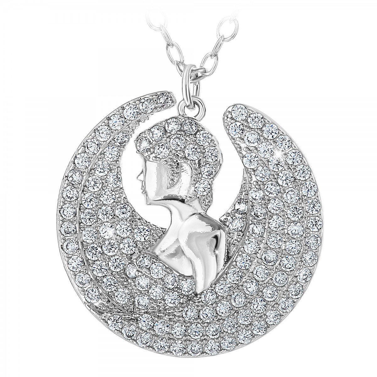 Collier signe astrologique vierge orné de Cristaux scintillants SC Crystal