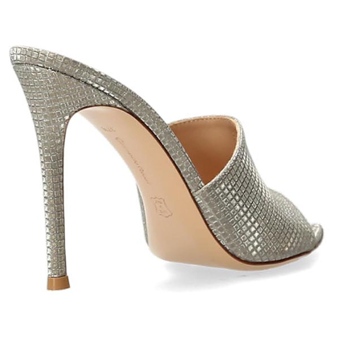 Gianvito Rossi Mules en Cuir argentées - Talon 8 cm