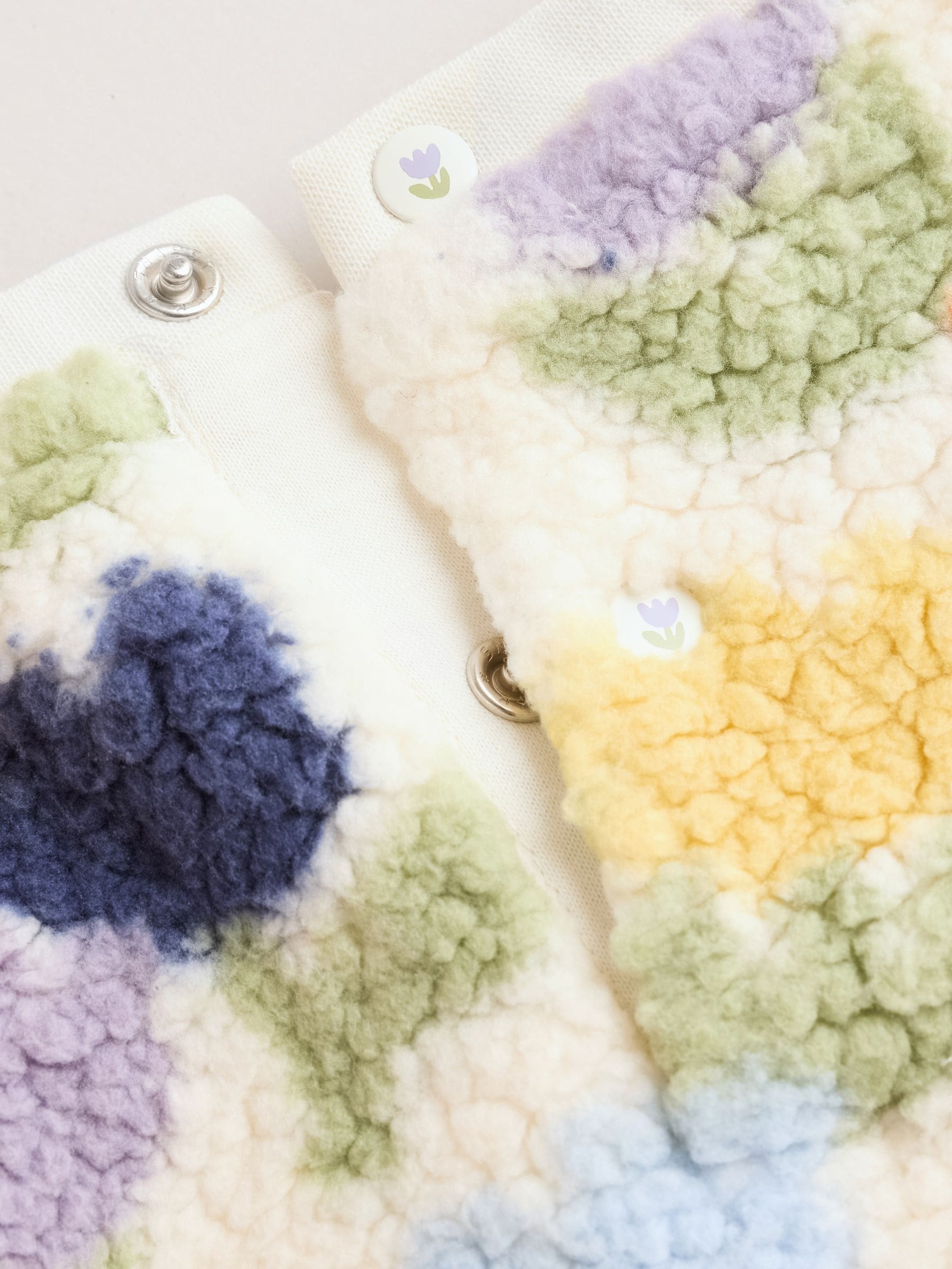Crème/paarse tulp - 2 -delige Set van Fleece Tops en Leggings voor Baby''s (0mnd-2jr)